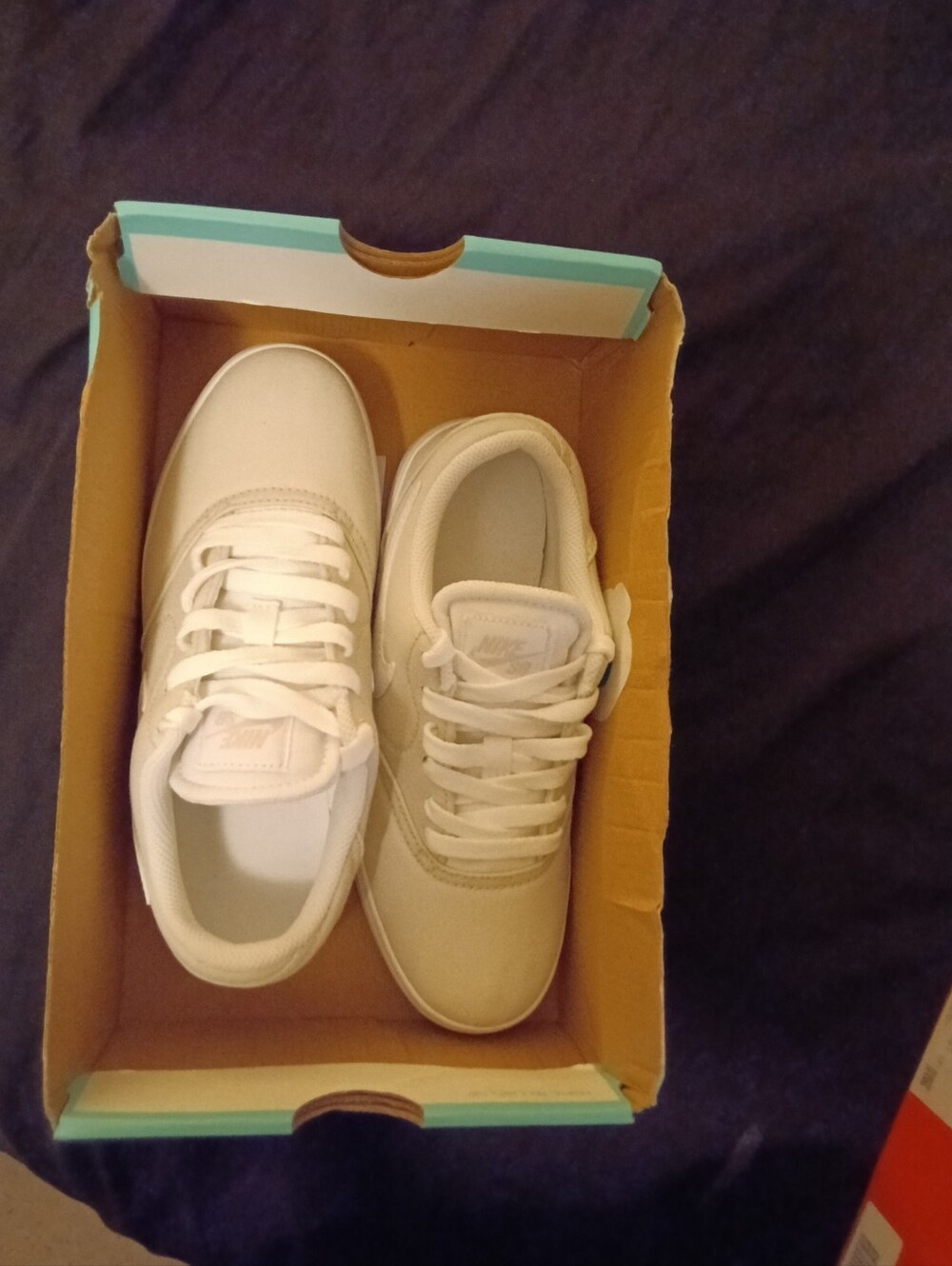 NEW! Nike SB Check Canvas (GS) Light Bone/ White Youth Size 4.5